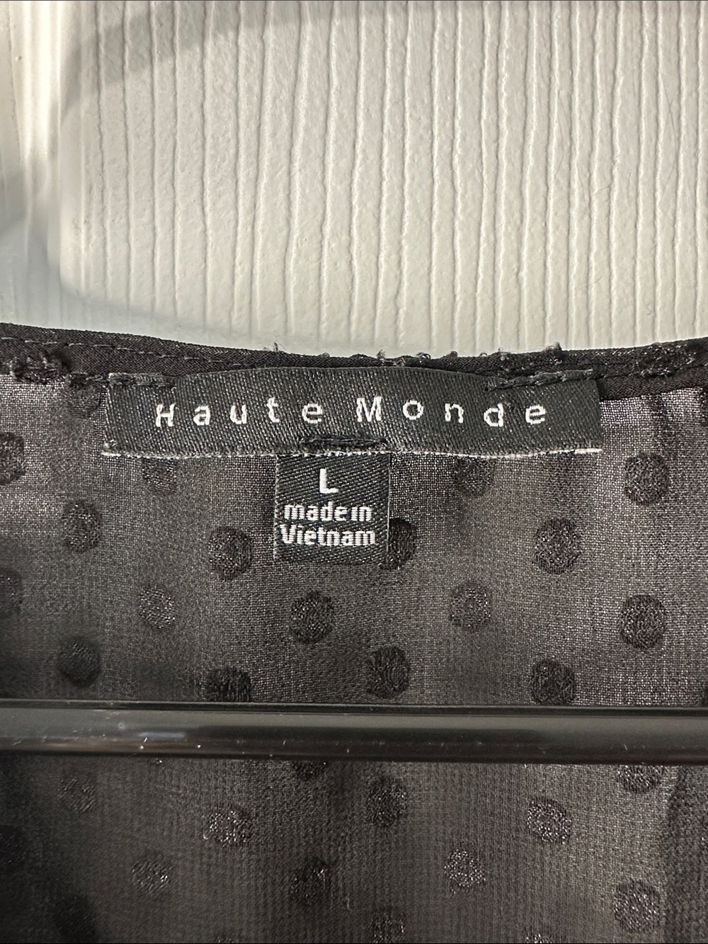 Haute Monde Black Swiss Dot Ruffle Peplum Blouse - Picture 5 of 5